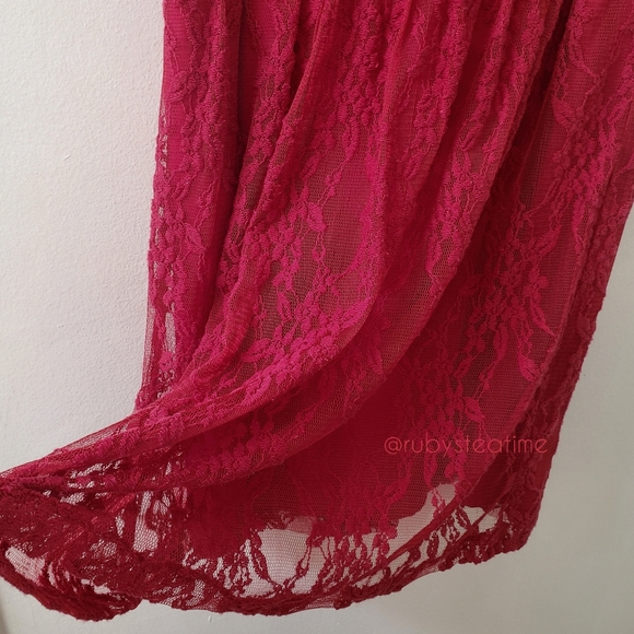Cherry Red Lace Dress, Cap Sleeve, Wedding Guest, Prom, Dates, Valentine, NWT - Picture 7 of 13